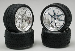 1/24-1/25 Daggars Chrome Rim/Tires