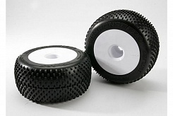 Tires &amp; wheels, assembled, glued (white dished 3.8'' wheels, Response Pro tires, foam