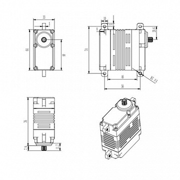 Гигантский сервопривод Happymodel PWM High Torque HV 28V 6S 120KG №3