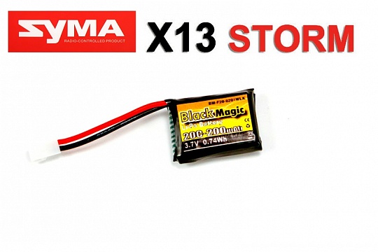 LiPo 3,7В(1S) 200mAh 20C Soft Case Molex plug (for Syma X13) №1