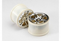 Wheels, SS (split spoke) 3.8'' (chrome) (2) (use with 17mm splined wheel hubs &amp; nuts,