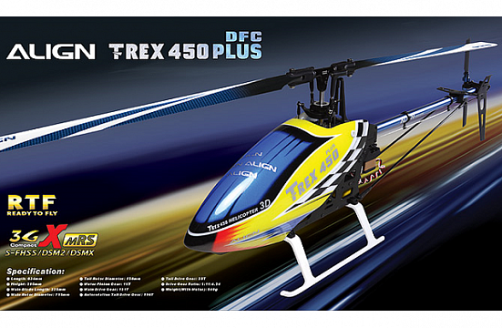 Радиоуправляемый вертолет Align T-REX 450 PLUS DFC Super Combo (AC Charger) обновленная версия, RTF №1