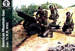 1/72 Waterloo: WWII American 75mm Mtn Gun (3 & 12 Figs)
