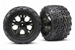 Tires &amp; wheels, assembled, glued (2.8'') (All-Star black chrome wheels, Talon tires, f
