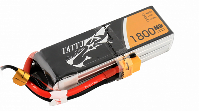 1800MAH 14.8V 75C 4S1P LIPO TATTU RACING SERIES BATTERY PACK №1