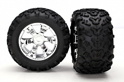 Tires &amp; wheels, assembled, glued (Geode chrome wheels, Maxx tires (6.3'' outer diamete