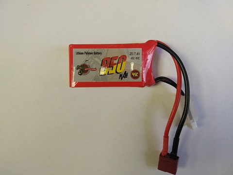  850MAH 7.4V 45C 2S1P LI-PO BATTERY PACK №1