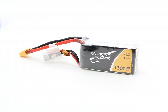 1300MAH 14.8V 75C 4S1P LIPO TATTU RACING SERIES BATTERY PACK №1