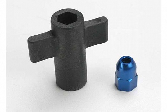 Antenna crimp nut, aluminum (blue-anodized)/ antenna nut tools №1