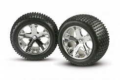 Tires &amp; wheels, assembled, glued (2.8'') (All-Star chrome wheels, Alias tires, foam in