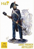 1/72 Napoleonic 1805 French Artillery (16 w/4 Cannons)