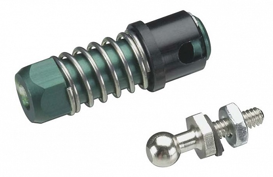 S592 Aluminum Ball Connector w/Sleeve 2mm Green №1