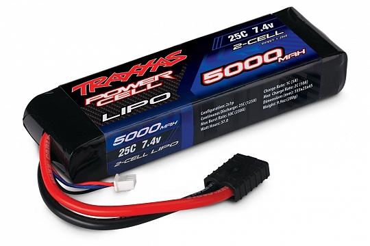 5000mAh 7.4v 2-cell 25C LiPO Battery №1